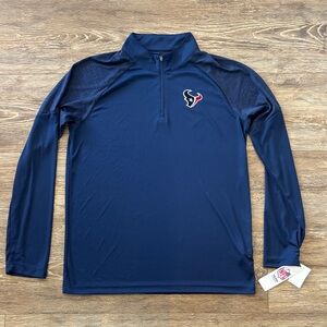 NFL Team Apparel Houston Texans Navy Long Sleeve Pullover Men's Size Medium NWT
